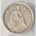 UNITED STATES OF AMERICA 1855 . 1/2 HALF DIME / TEN 10 CENTS COIN . SLABBED